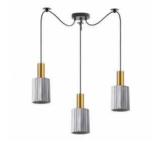 SE21-GM-4-BL3-GL1 ADEPT TUBE Gold Matt Pendant Smoked Glass+