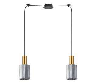 SE21-GM-4-BL2-GL1 ADEPT TUBE Gold Matt Pendant Smoked Glass+