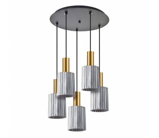 SE21-GM-4-5BL-GL1 ADEPT TUBE Gold Matt Pendant Smoked Glass+