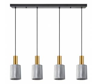 SE21-GM-4-4BL-GL1 ADEPT TUBE Gold Matt Pendant Smoked Glass+