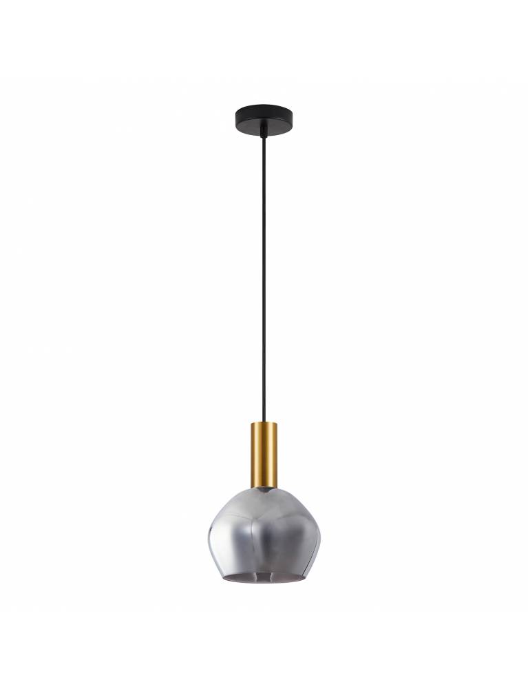 SE21-GM-4-GL2 ADEPT TUBE Gold Matt Pendant Smoked Glass+