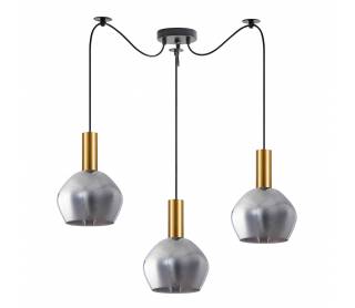 SE21-GM-4-BL3-GL2 ADEPT TUBE Gold Matt Pendant Smoked Glass+