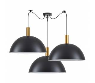 SE21-GM-4-BL3-MS50 ADEPT TUBE Gold Matt Pendant Black Metal Shade+