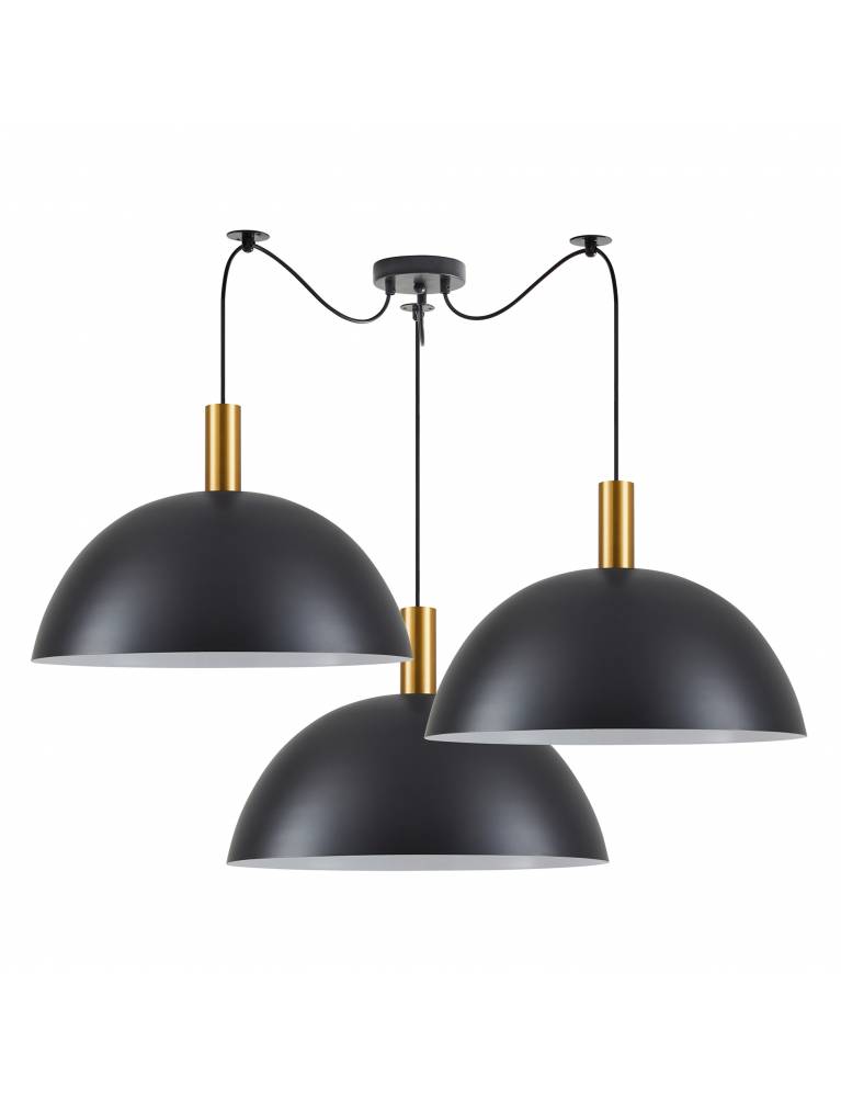 SE21-GM-4-BL3-MS50 ADEPT TUBE Gold Matt Pendant Black Metal Shade+