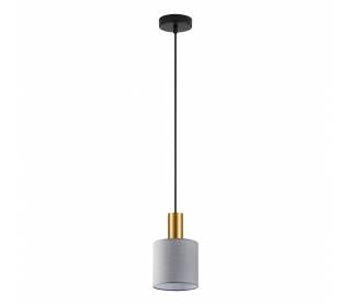 SE21-GM-4-SH2 ADEPT TUBE Gold Matt Pendant Grey Fabric Shade+