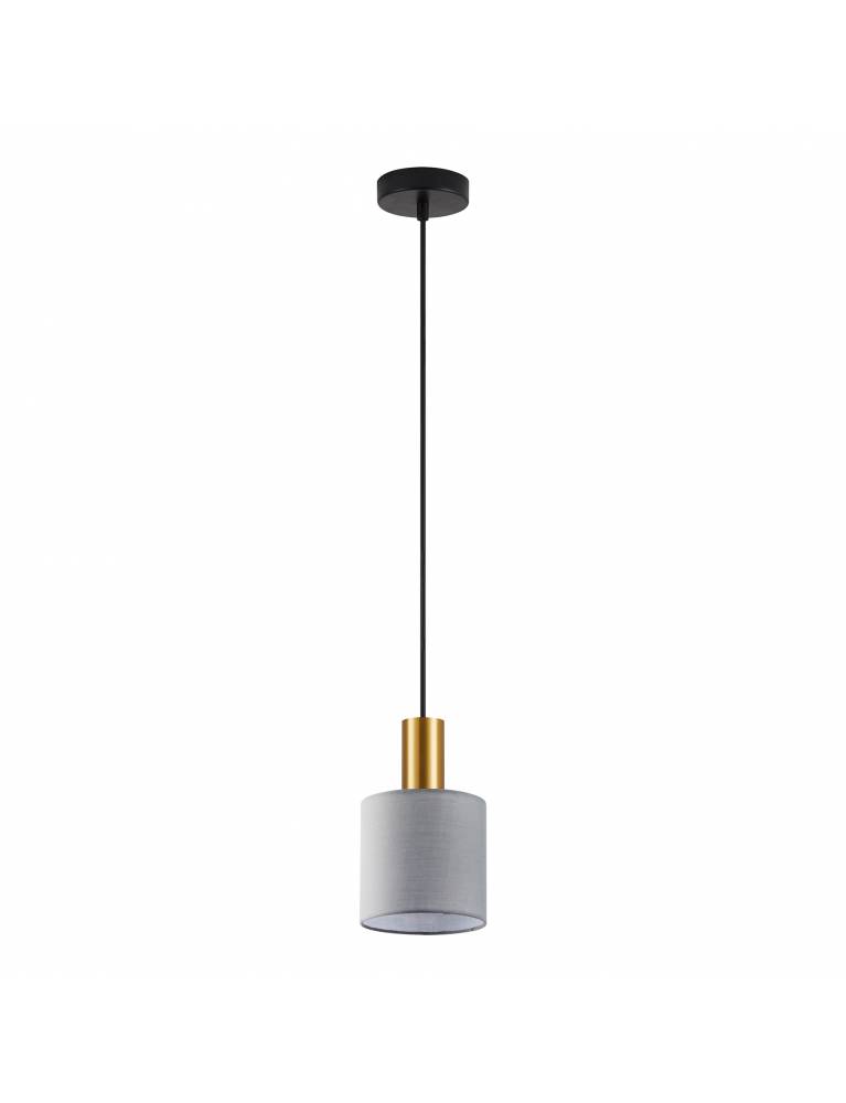 SE21-GM-4-SH2 ADEPT TUBE Gold Matt Pendant Grey Fabric Shade+