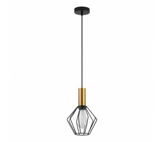 SE21-GM-4-GR1 ADEPT TUBE Gold Matt Pendant Black Metal Grid+