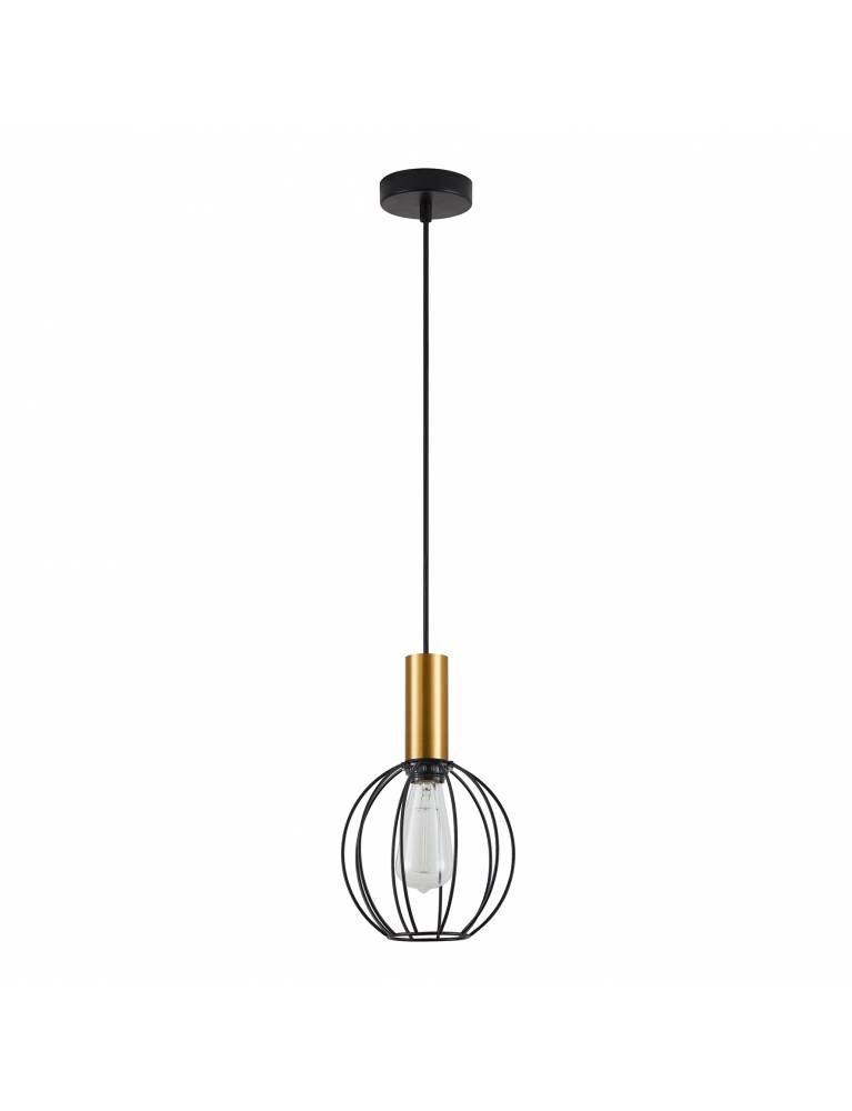 SE21-GM-4-GR1 ADEPT TUBE Gold Matt Pendant Black Metal Grid+