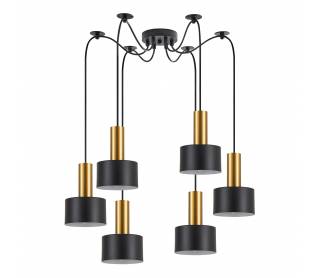 SE21-GM-4-BL6-MS1 ADEPT TUBE Gold Matt Pendant Black Metal Shade+