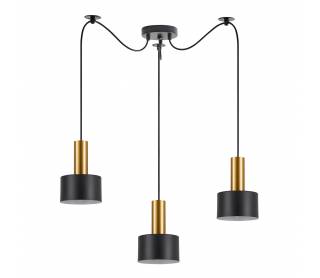 SE21-GM-4-BL3-MS1 ADEPT TUBE Gold Matt Pendant Black Metal Shade+