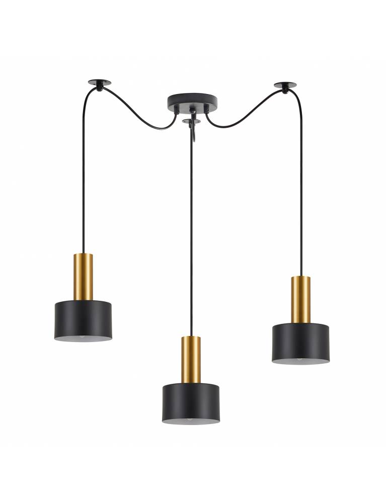 SE21-GM-4-BL3-MS1 ADEPT TUBE Gold Matt Pendant Black Metal Shade+