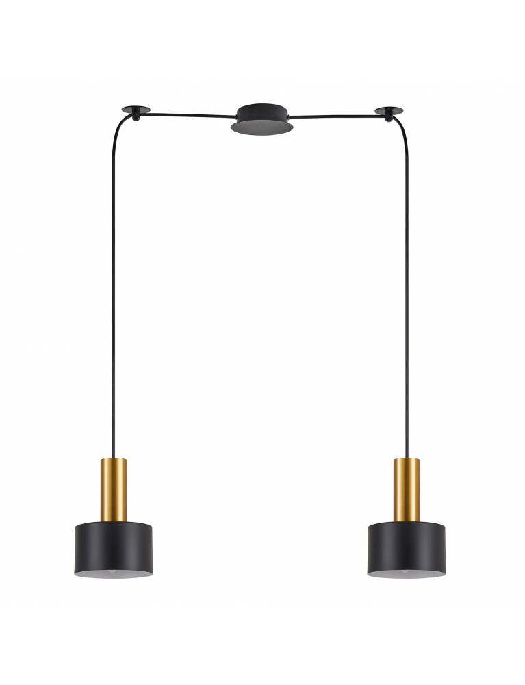 SE21-GM-4-BL2-MS1 ADEPT TUBE Gold Matt Pendant Black Metal Shade+