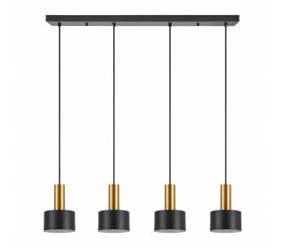 SE21-GM-4-4BL-MS1 ADEPT TUBE Gold Matt Pendant Black Metal Shade+