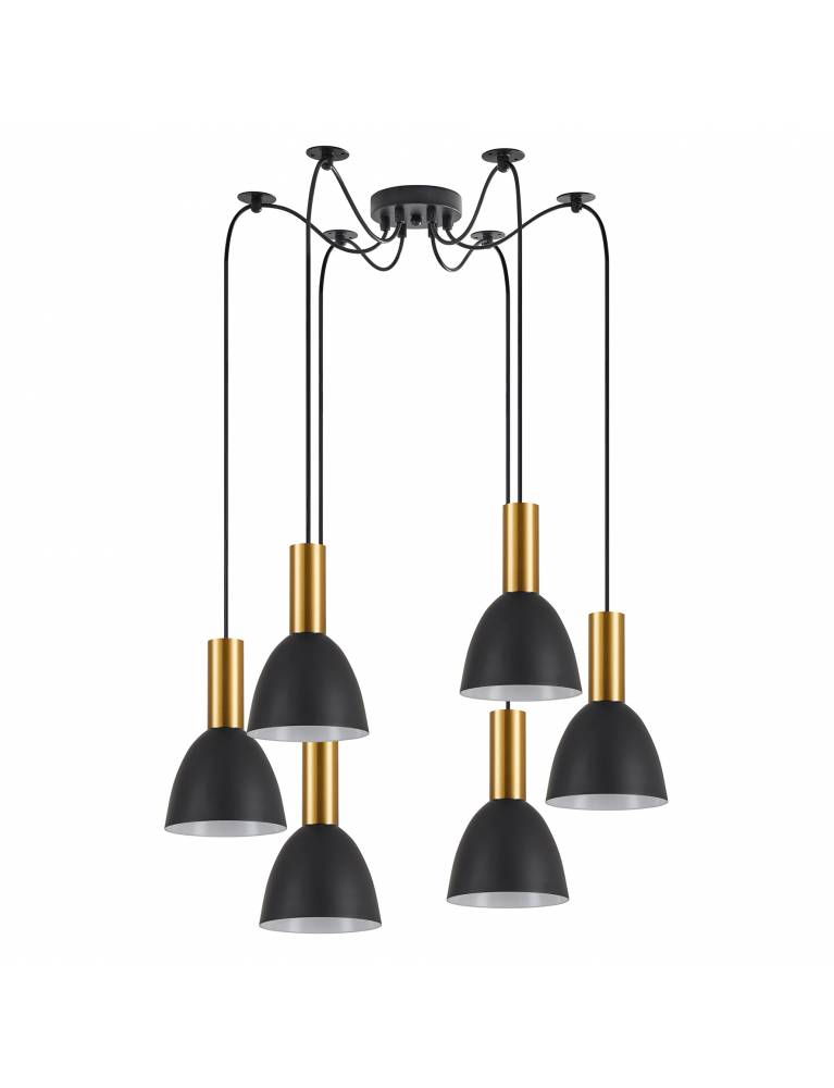 SE21-GM-4-BL6-MS2 ADEPT TUBE Gold Matt Pendant Black Metal Shade+