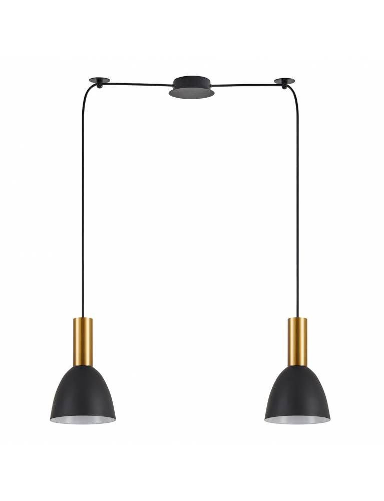 SE21-GM-4-BL2-MS2 ADEPT TUBE Gold Matt Pendant Black Metal Shade+