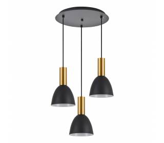 SE21-GM-4-3BL-MS2 ADEPT TUBE Gold Matt Pendant Black Metal Shade+