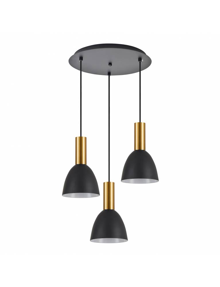 SE21-GM-4-3BL-MS2 ADEPT TUBE Gold Matt Pendant Black Metal Shade+