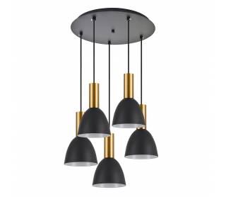 SE21-GM-4-5BL-MS2 ADEPT TUBE Gold Matt Pendant Black Metal Shade+