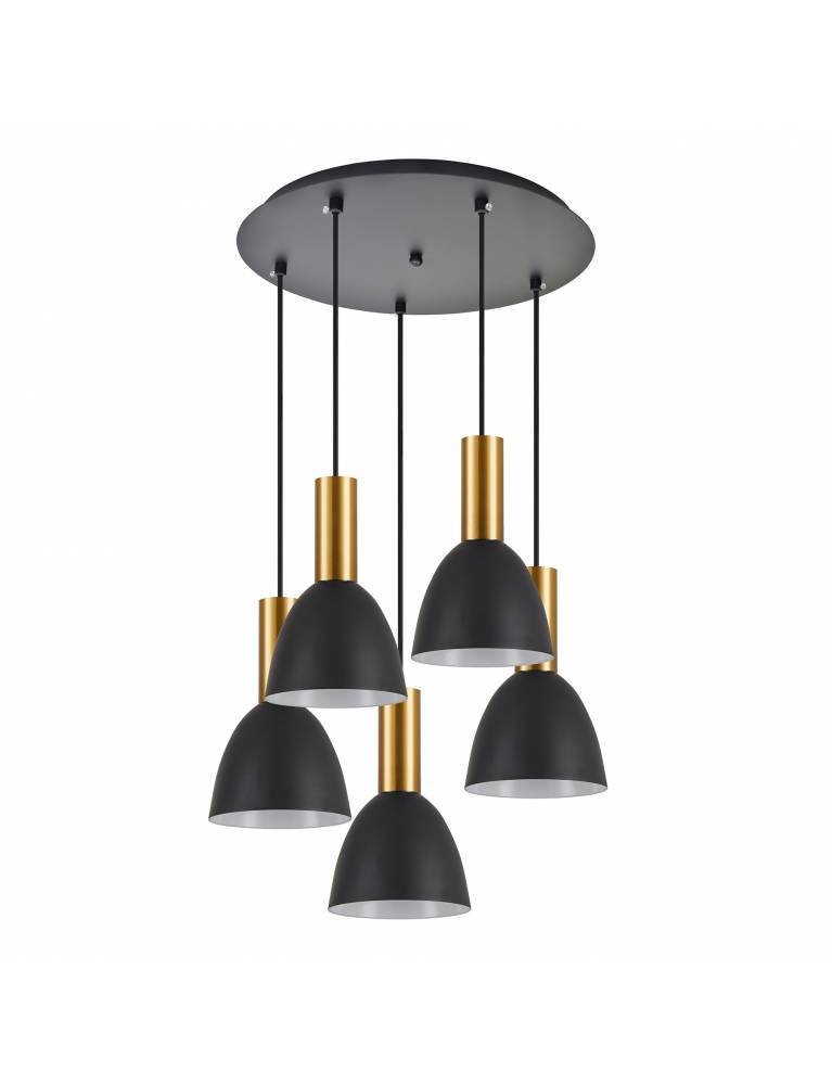 SE21-GM-4-5BL-MS2 ADEPT TUBE Gold Matt Pendant Black Metal Shade+