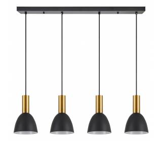 SE21-GM-4-4BL-MS2 ADEPT TUBE Gold Matt Pendant Black Metal Shade+