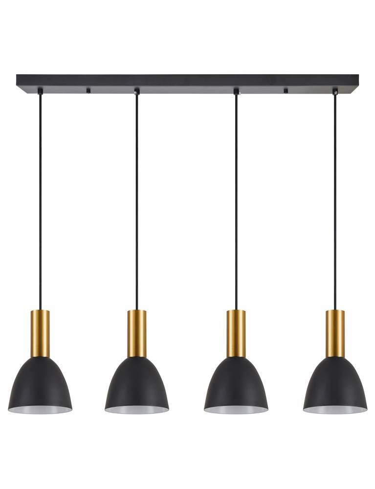 SE21-GM-4-4BL-MS2 ADEPT TUBE Gold Matt Pendant Black Metal Shade+