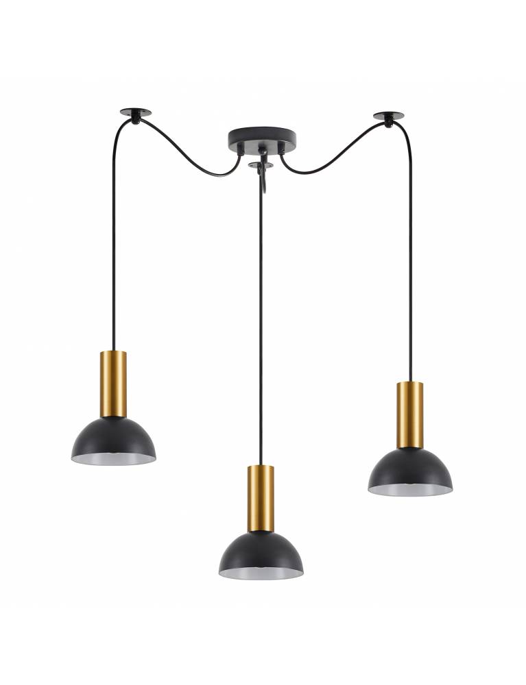 SE21-GM-4-BL3-MS3 ADEPT TUBE Gold Matt Pendant Black Metal Shade+