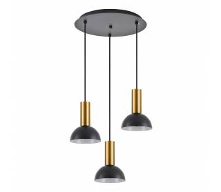 SE21-GM-4-3BL-MS3 ADEPT TUBE Gold Matt Pendant Black Metal Shade+