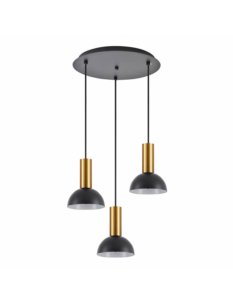 SE21-GM-4-3BL-MS3 ADEPT TUBE Gold Matt Pendant Black Metal Shade+