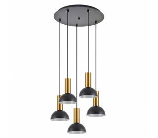 SE21-GM-4-5BL-MS3 ADEPT TUBE Gold Matt Pendant Black Metal Shade+