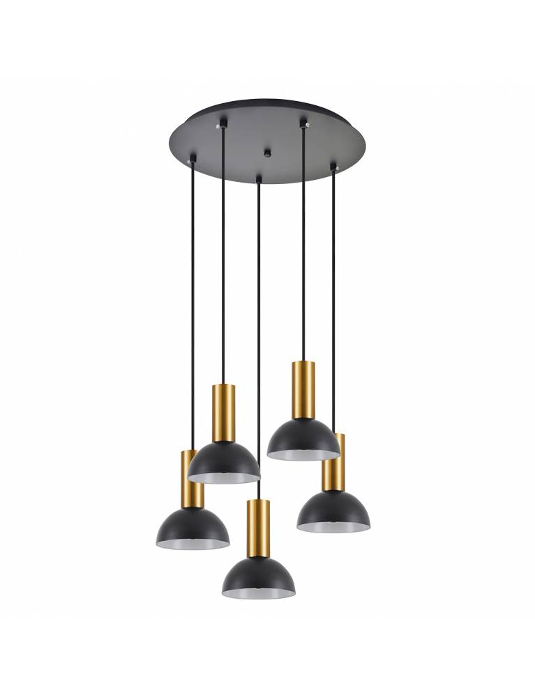 SE21-GM-4-5BL-MS3 ADEPT TUBE Gold Matt Pendant Black Metal Shade+