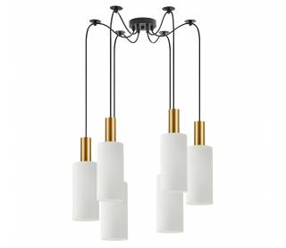 SE21-GM-4-BL6-GL3 ADEPT TUBE Gold Matt Pendant White Glass+