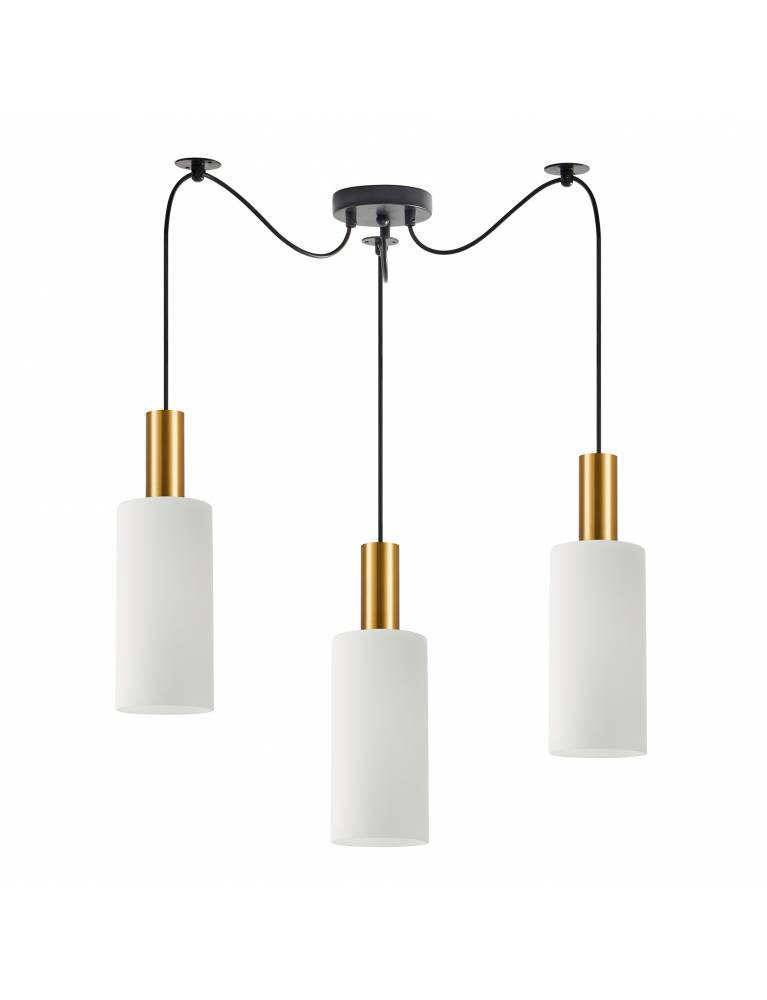 SE21-GM-4-BL3-GL3 ADEPT TUBE Gold Matt Pendant White Glass+