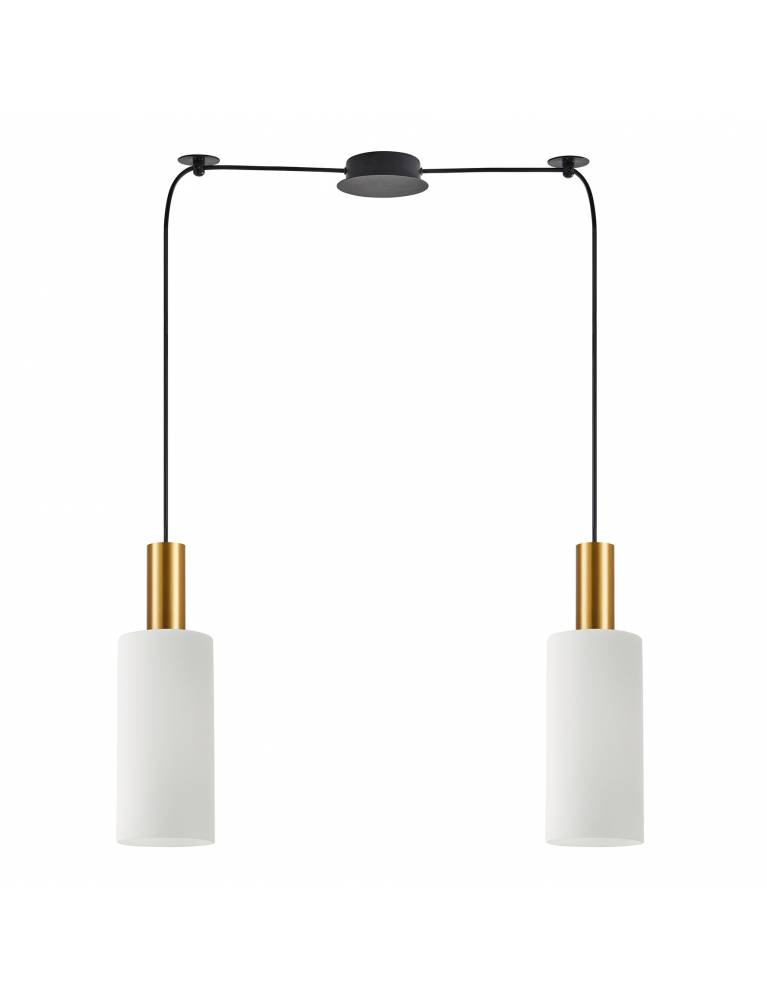 SE21-GM-4-BL2-GL3 ADEPT TUBE Gold Matt Pendant White Glass+