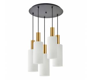 SE21-GM-4-5BL-GL3 ADEPT TUBE Gold Matt Pendant White Glass+