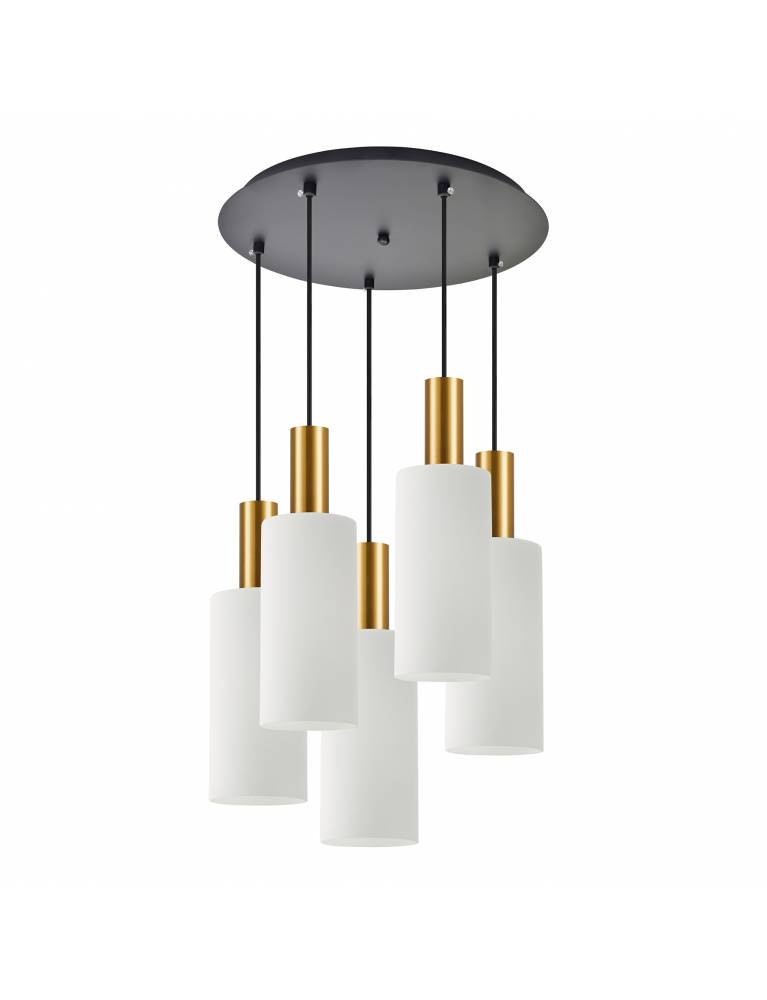 SE21-GM-4-5BL-GL3 ADEPT TUBE Gold Matt Pendant White Glass+