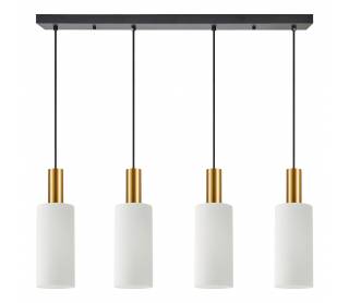 SE21-GM-4-4BL-GL3 ADEPT TUBE Gold Matt Pendant White Glass+