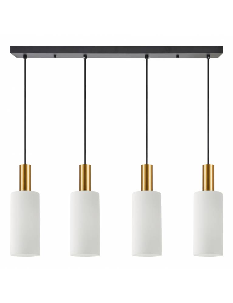 SE21-GM-4-4BL-GL3 ADEPT TUBE Gold Matt Pendant White Glass+