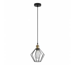 SE21-BR-10-GR1 MAGNUM Bronze Metal Pendant Black Metal Grid with Black Fabric Cable+  