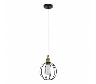 SE21-BR-10-GR2 MAGNUM Bronze Metal Pendant Black Metal Grid with Black Fabric Cable+