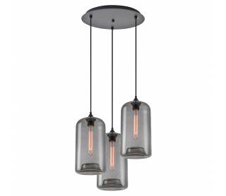 SE21-SM-19-30-3BL+ FEINT Smoked Glass Pendant+