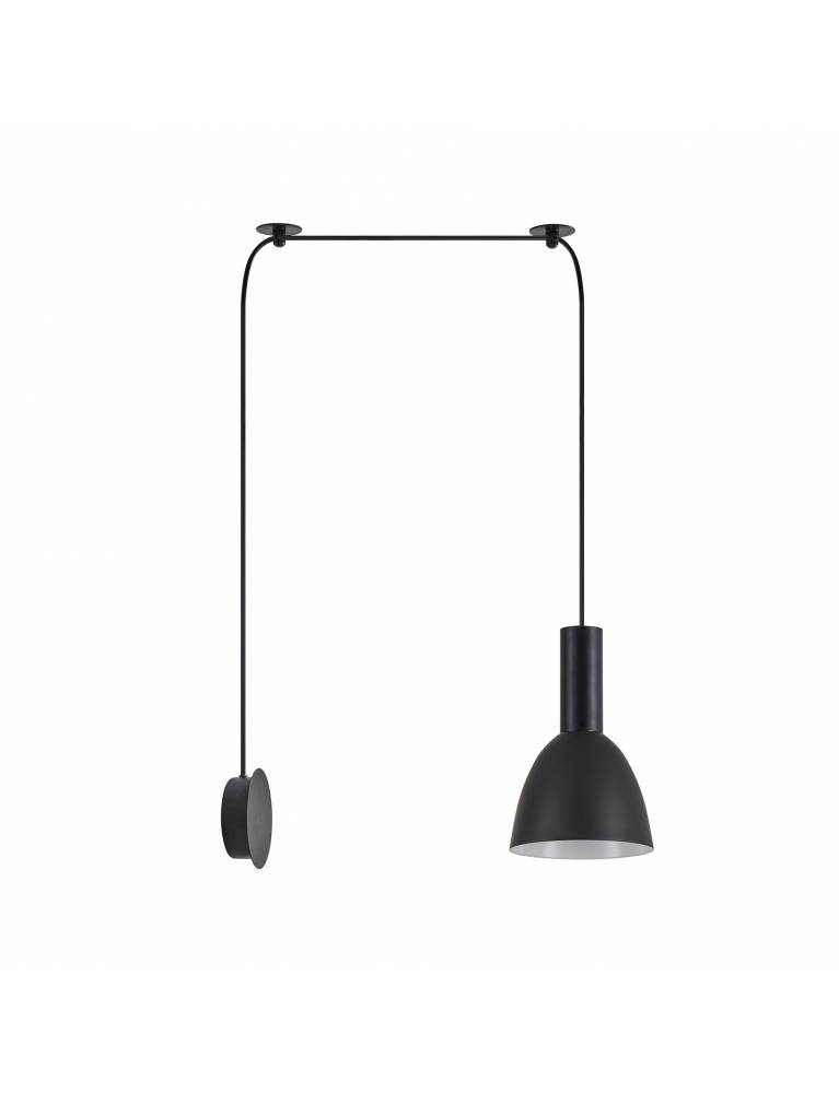 SE21-BL-4-NM1W-MS2 ADEPT TUBE Black Matt Wall Lamp Black Metal Shade+