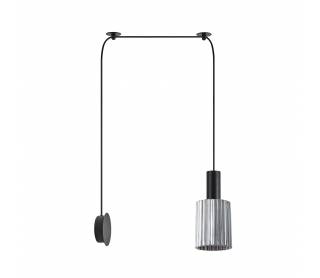 SE21-BL-4-NM1W-GL1 ADEPT TUBE Black Matt Wall Lamp Smoked Glass+