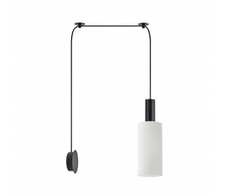 SE21-BL-GL3 ADEPT TUBE Black Matt Wall Lamp White Glass+