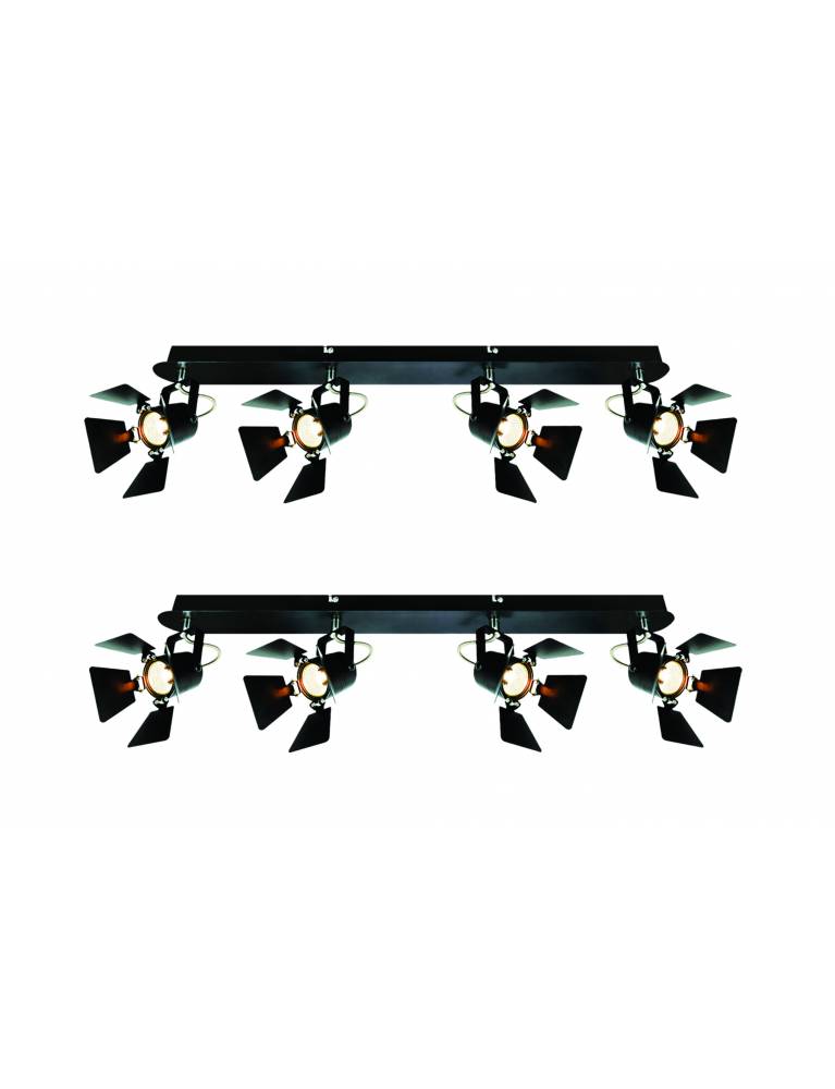 GU12015A-4B (x2) Mystik Packet Metal black ceiling lamp with rotating heads+