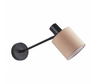 SE21-BL-22-SH3 ADEPT WALL LAMP Black Wall Lamp Brown Shade+