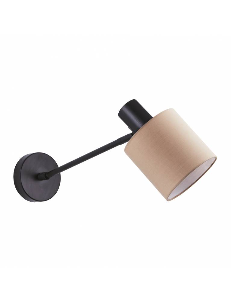 SE21-BL-22-SH3 ADEPT WALL LAMP Black Wall Lamp Brown Shade+