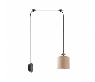 SE21-BR-10-BL1W-SH3 MAGNUM BRONZE Brown Fabric Wall Lamp+