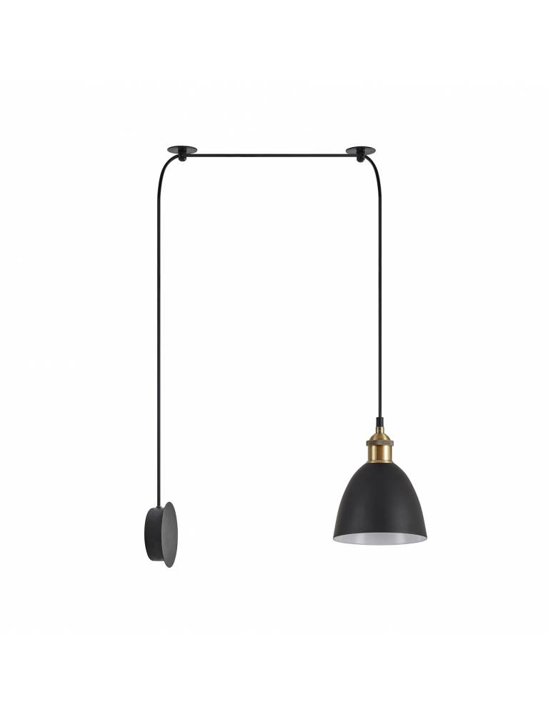 SE21-BR-10-BL1W-MS2 MAGNUM BRONZE  Black Metal Shade Wall Lamp+