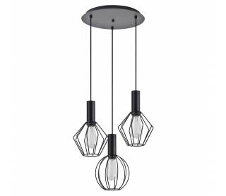 SE21-BL-4-3BL-GR12 ADEPT FLEX Black Pendant Black Metal Grid+