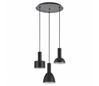 SE21-BL-4-3BL-MS123 ADEPT FLEX Black Pendant Black Metal Shade+